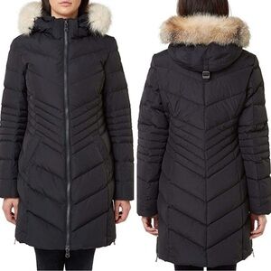Pajar Queens Chevron Quilted Jacket Faux Fur Hood
